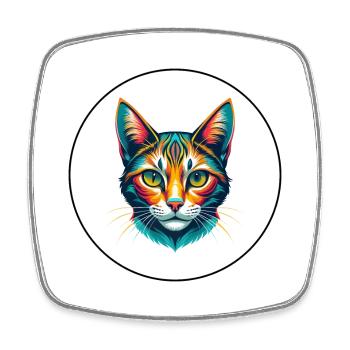 Chat pailleté de Californie Race Dessin animé Kawaii Pet - Magnet carré - blanc - Devant