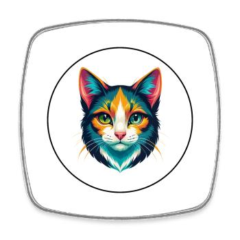 Verdünnte Kattunkatze Rasse Karikatur Kawaii Tier Haustier - Viereckiger Kühlschrankmagnet - Weiß - Vorne
