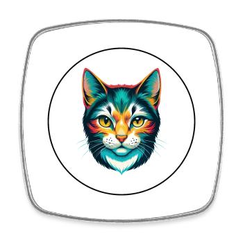 Chypre Chat Race Dessin Animé Kawaii Animal Animal Pet - Magnet carré - blanc - Devant