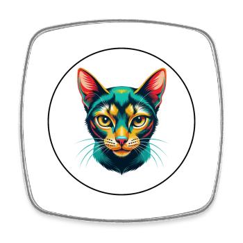 Havanna Braune Katze Rasse Karikatur Kawaii Tier Haustier - Viereckiger Kühlschrankmagnet - Weiß - Vorne