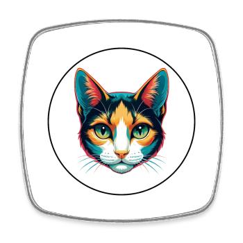 Japanische Bobtail Katze Rasse Karikatur Kawaii Tier - Viereckiger Kühlschrankmagnet - Weiß - Vorne