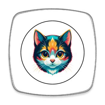 Munchkin Katze Rasse Karikatur Kawaii Tier Haustier - Viereckiger Kühlschrankmagnet - Weiß - Vorne