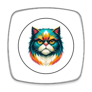 Persische Katze Rasse Cartoon Kawaii Tier Haustier - Viereckiger Kühlschrankmagnet - Weiß - Vorne