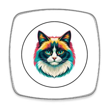 Ragdoll Chat Race Dessin Animé Kawaii Animal Pet - Magnet carré - blanc - Devant