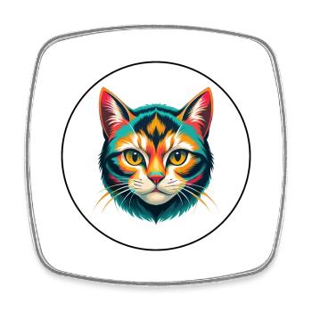 Scottish Straight Cat Breed Cartoon Kawaii Animal - Square fridge magnet - white - Front