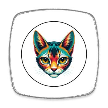 Pixie Bob Cat Breed Cartoon Kawaii Animal Pet - Square fridge magnet - white - Front