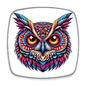 Owl - Square fridge magnet - white - Front
