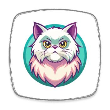 Colorpoint Chat Persan Race Dessin Animé Kawaii Animal - Magnet carré - blanc - Devant