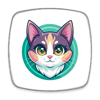 Verdünnte Kattunkatze Rasse Karikatur Kawaii Tier Haustier - Viereckiger Kühlschrankmagnet - Weiß - Vorne