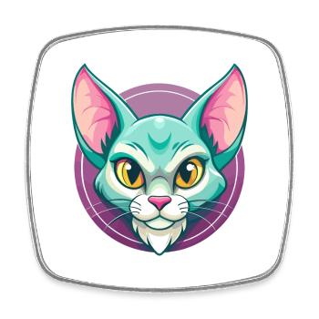 Havanna Braune Katze Rasse Karikatur Kawaii Tier Haustier - Viereckiger Kühlschrankmagnet - Weiß - Vorne