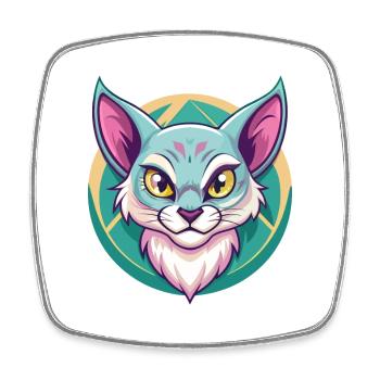Australische Nebelkatzenrasse Cartoon Kawaii Tier - Viereckiger Kühlschrankmagnet - Weiß - Vorne