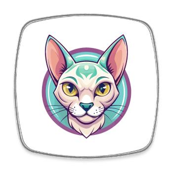 Singapura Katzenrasse Karikatur Kawaii Tier Haustier - Viereckiger Kühlschrankmagnet - Weiß - Vorne
