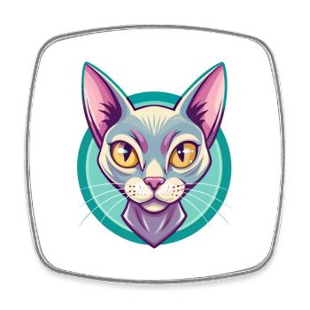 Bombay Katzenrasse Karikatur Kawaii Tier Haustier - Viereckiger Kühlschrankmagnet - Weiß - Vorne