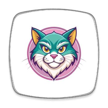 Chypre Chat Race Dessin Animé Kawaii Animal Animal Pet - Magnet carré - blanc - Devant