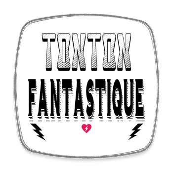 Tonton Fantastique - Magnet carré - blanc - Devant