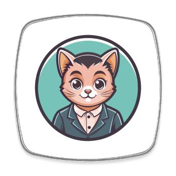 Bambino Katze Rasse Karikatur Kawaii Tier Haustier - Viereckiger Kühlschrankmagnet - Weiß - Vorne