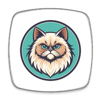 Colorpoint Chat Persan Race Dessin Animé Kawaii Animal - Magnet carré - blanc - Devant