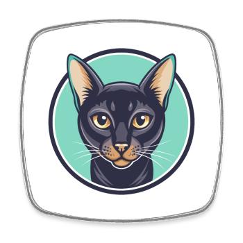 Bombay Katzenrasse Karikatur Kawaii Tier Haustier - Viereckiger Kühlschrankmagnet - Weiß - Vorne