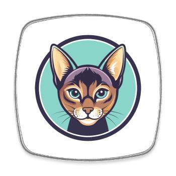 Havanna Braune Katze Rasse Karikatur Kawaii Tier Haustier - Viereckiger Kühlschrankmagnet - Weiß - Vorne