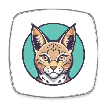 Chat pailleté de Californie Race Dessin animé Kawaii Pet - Magnet carré - blanc - Devant