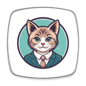 Chantilly Tiffany Chat Race Dessin animé Kawaii Animal - Magnet carré - blanc - Devant