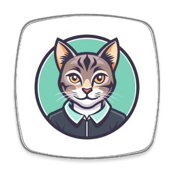 Chypre Chat Race Dessin Animé Kawaii Animal Animal Pet - Magnet carré - blanc - Devant