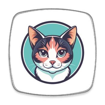 Verdünnte Kattunkatze Rasse Karikatur Kawaii Tier Haustier - Viereckiger Kühlschrankmagnet - Weiß - Vorne