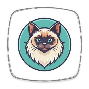 Himalayan Cat Breed Cartoon Kawaii Animal Pet - Square fridge magnet - white - Front