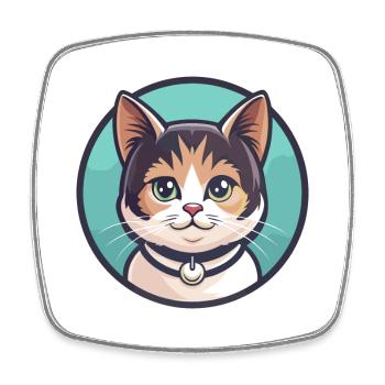 Munchkin Katze Rasse Karikatur Kawaii Tier Haustier - Viereckiger Kühlschrankmagnet - Weiß - Vorne