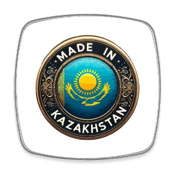 Made in Kazakhstan Eagle Gift - Square fridge magnet - white - Front