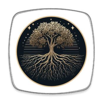 Tree Silhouette Roots - Square fridge magnet - white - Front