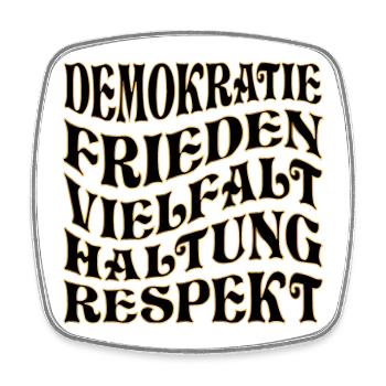 DEMOKRATIE RESPEKT WÄHLEN - Viereckiger Kühlschrankmagnet - Weiß - Vorne
