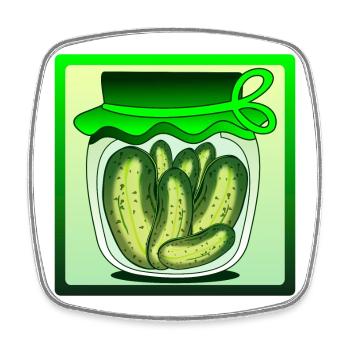 CORNICHONS, CORNICHONS, SALADE DE CONCOMBRE, CONCOMBRE - Magnet carré - blanc - Devant