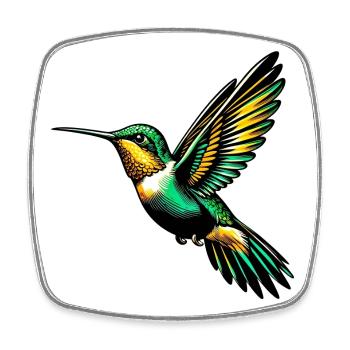 Kolibri - Viereckiger Kühlschrankmagnet - Weiß - Vorne