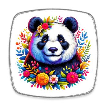 Panda - Viereckiger Kühlschrankmagnet - Weiß - Vorne