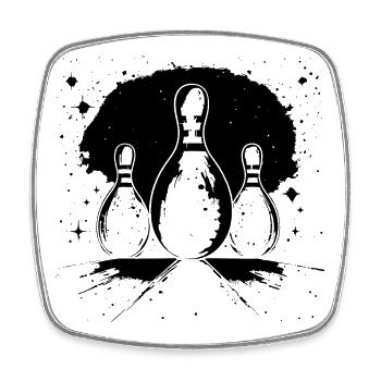 Bowling - Viereckiger Kühlschrankmagnet - Weiß - Vorne