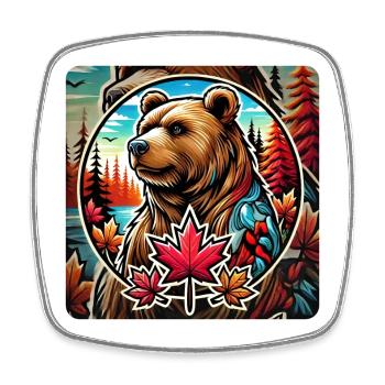 Kanada Bär Natur Design - Viereckiger Kühlschrankmagnet - Weiß - Vorne