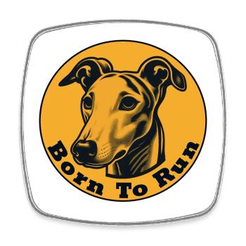 Whippet Born to Run - Square fridge magnet - white - Front