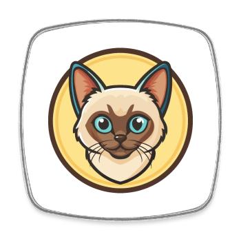 Balinese Cat Breed Cartoon Kawaii Animal Pet - Square fridge magnet - white - Front