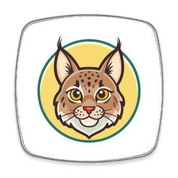 lynx eurasien chat race dessin animé Kawaii animal de compagnie - Magnet carré - blanc - Devant