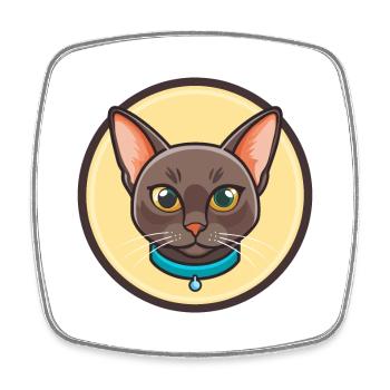 Bombay Katze Rasse Karikatur Kawaii Tier Haustier - Viereckiger Kühlschrankmagnet - Weiß - Vorne