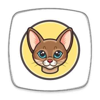 Havanna Braune Katzenrasse Karikatur Kawaii Tier Haustier - Viereckiger Kühlschrankmagnet - Weiß - Vorne