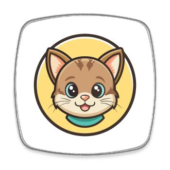 Bambino Katze Rasse Cartoon Kawaii Tier Haustier - Viereckiger Kühlschrankmagnet - Weiß - Vorne