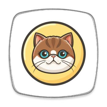 Exotique Shorthair Chat Race Dessin animé Kawaii Animal - Magnet carré - blanc - Devant