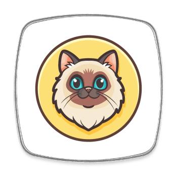 Himalayan Cat Breed Cartoon Kawaii Animal Pet - Square fridge magnet - white - Front