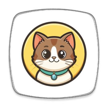 Munchkin Katze Rasse Karikatur Kawaii Tier Haustier - Viereckiger Kühlschrankmagnet - Weiß - Vorne