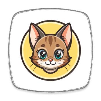 Pixie Bob Cat Breed Cartoon Kawaii Animal Pet - Square fridge magnet - white - Front
