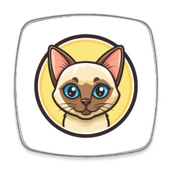 Tonkinese Katze Rasse Cartoon Kawaii Tier Haustier - Viereckiger Kühlschrankmagnet - Weiß - Vorne