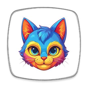 Bambino Katze Rasse Cartoon Kawaii Tier Haustier - Viereckiger Kühlschrankmagnet - Weiß - Vorne