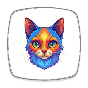 Verdünnte Kattunkatze Rasse Cartoon Kawaii Tier Haustier - Viereckiger Kühlschrankmagnet - Weiß - Vorne